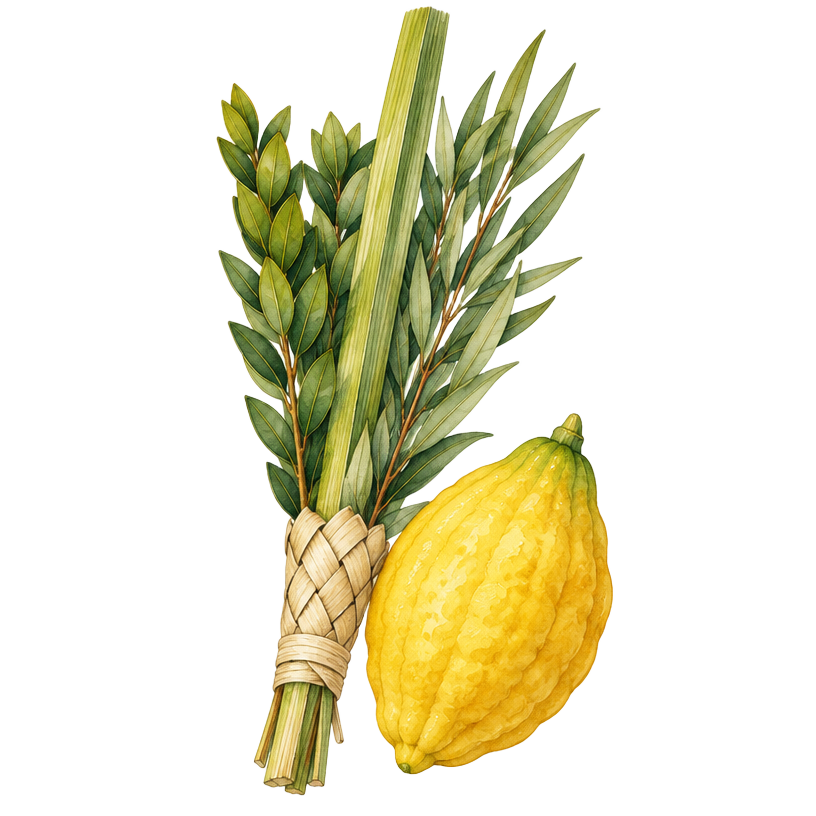 Les quatre espèces : etrog, loulav, hadass et aravah